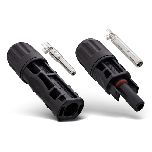 Inline Set Di Connettori Fotovoltaici A Energia Solare, 10 Connettori + 10 Prese, Per Cavi Da 4-6 Mm², Ip68, Impermeabili, Compatibili Con Mc4/Standar