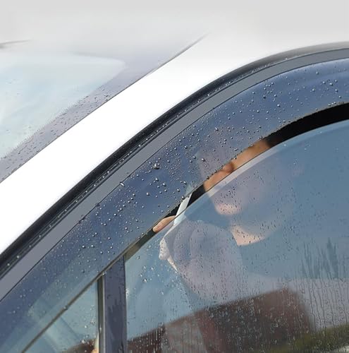 MEOMO 4 Piezas Coche Deflectores de Viento para Mitsubishi Outlander MK2-CW/ZG/ZH 2006-2012, Ventana Lateral Visera Lluvia Deflectores de Aire contra Auto Accesorios