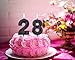 2 inch Black 28 Birthday Candles, 3D Diamond Number 28th Cake Topper for Boys Girls Birthday Party Decorations Theme Party