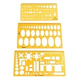 SEWACC Juego de 3 Plantillas de Diseño Arquitectónico Regla Ovalada y Herramienta para Dibujo Técnico y Proyectos Creativos para Estudiantes y Maestros