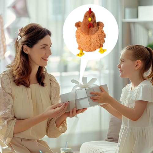 SKIPTHYBER Huhn Plüschtie 25CM Plüschtier Stofftier Huhn Simuliertes Tier Huhn Plüschtier Plüschtier, Zimmer Schlafsofa Dekor, Plüsch Huhn Geschenk