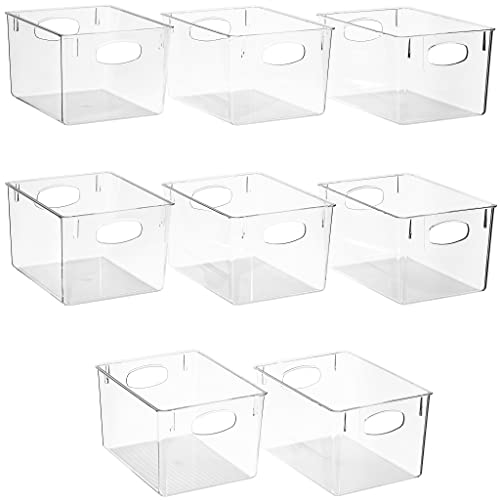 Sorbus Large Clear Plastic Storage Bins for Shelves, Clothes, with