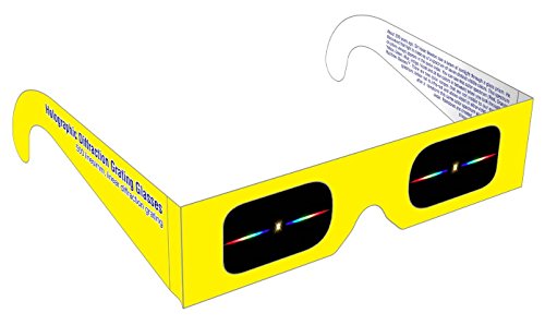 Rainbow Symphony Diffraction Grating Glasses, Linear, 500 Line/Millimeters, Made In Usa, Package Of 10 #TOP26