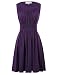 Sleeveless A-Line Swing Vintage Dress for Women Crew-Neck Size XL Purple