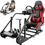 【Neues Design】Das Rennsimulator-Cockpit ist präzise entworfen, um ein stabiles Rennerlebnis zu gewährleisten. Perfekte Kombination von Gewinde und Mutter, komplettes Zubehör.