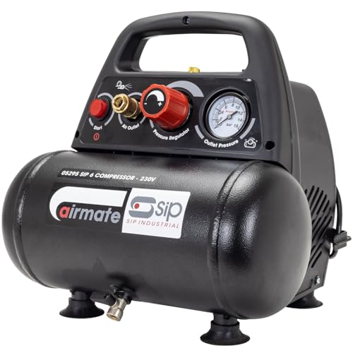 SIP Airmate Air Compressor Portable Oil-Free Direct Drive, 230V 6L 1.5hp 1.1kW 116psi 8 Bar 6.4CFM