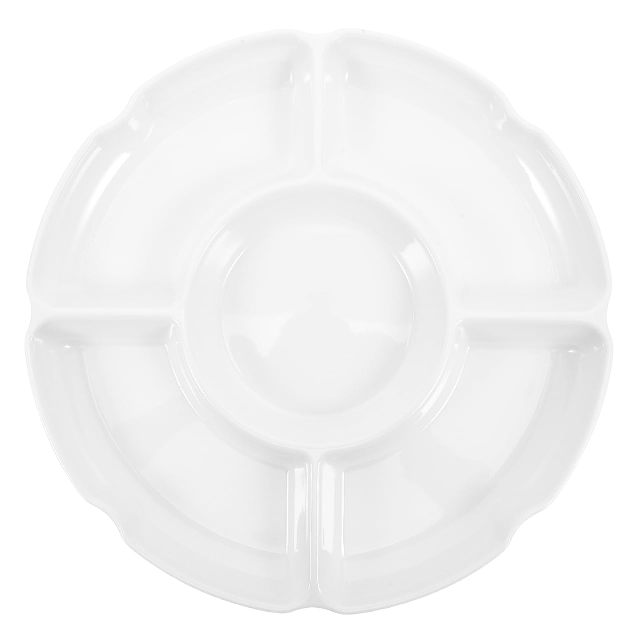 Plateau de service en mélamine blanche pour pudding et salades