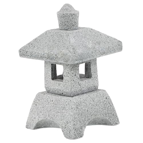 PRETYZOOM Estatua de Piedra con Forma de Farol Japonés Decoración de Paisaje de Jardín Zen Mini Pabellón