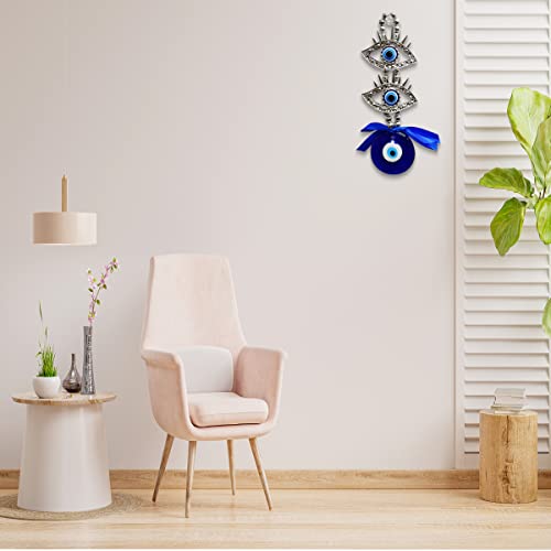 Image of Evil Eye Hanging with Two Eyes for Positive Energy & Protection | Aesthetic Home Decor & Nazar Battu for Home Entrance | Car Dashboard Decoration