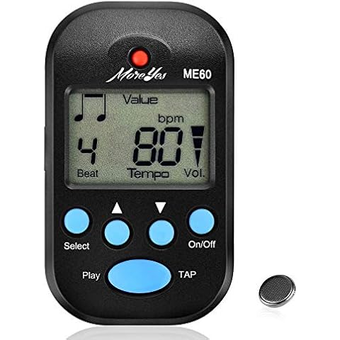 MOREYES Mini Metronome Digital with Loudspeaker Multi-functional for Saxophone Piano Guitar Violin Flute Drum (black) Cover