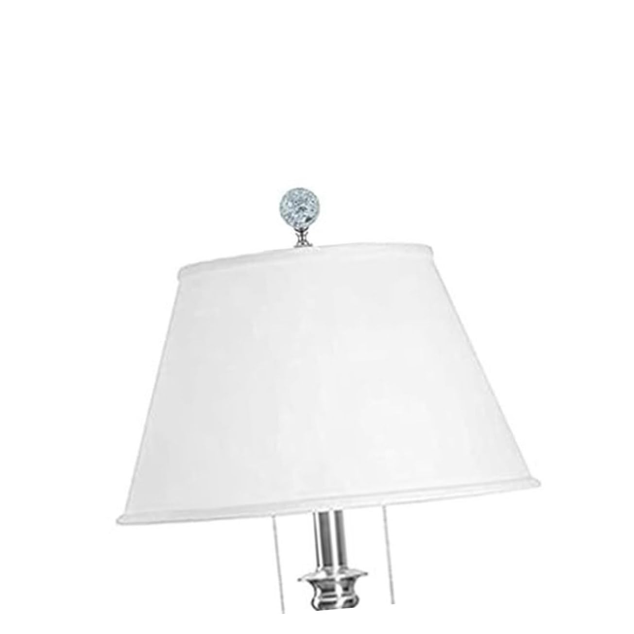 SOLUSTRE Kristallglas Lampenknopf 2 Stück mit Poliertem Metallsockel Dekorative Lampenaufsätze für Tisch und Stehlampen Vielseitige LED Leuchten Zierkappe Wohnraum Dekoration