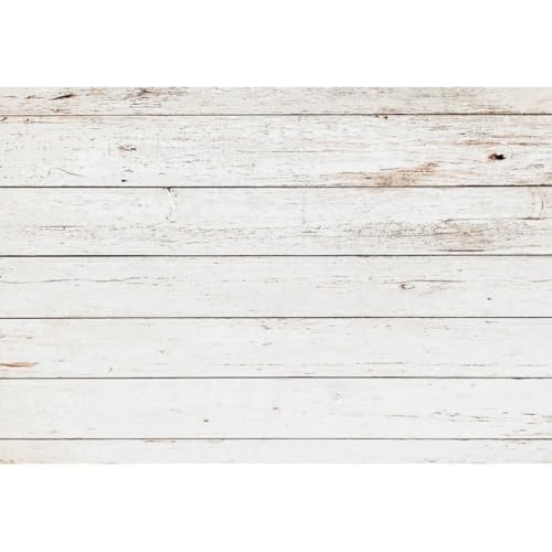 Xiaoterna 3x2m Toile de Fond en Bois Fond Photographique Rustique en Bois Blanc et Gris Toile de Fond Murale en Bois Accessoires pour Photos de Portrait d'enfants et d'adultes