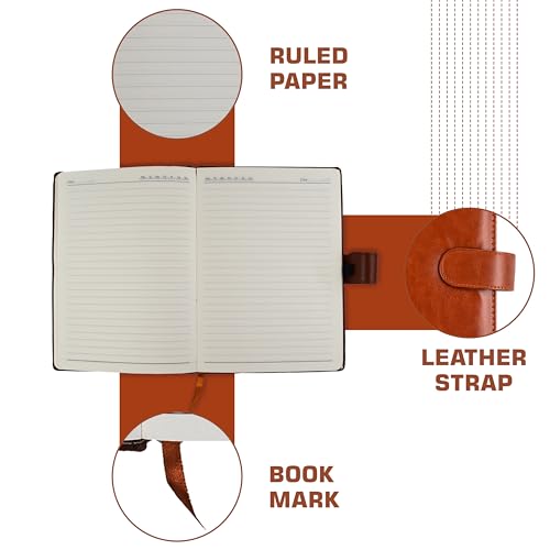 Image of Cubic A5 Foambound Leather Notebook Light Tan | 160 Pages | Soft Cover | Button Closure | Premium Journal for Office, School, Notes, Journaling | Elegant, Durable & Compact Design