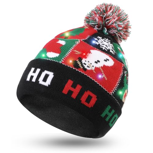Ya en mundofriki.es: Hifot Sombrero LED Light Up Sombrero Beanie Gorro Brillante y Colorido Navidad Beanie Cap Gorro de Punto Caliente de la Novedad Caliente