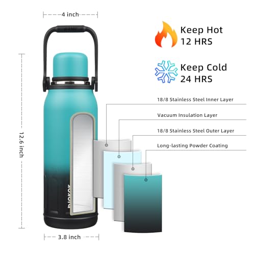 Image of BJPKPK Stainless Steel Insulated Bottle with Handle & Strap, 50oz