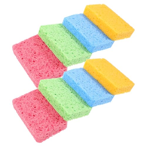 LALADEFIEE 8 Piezas Esponjas de Limpieza de Cocina Esponja de Doble Cara Reutilizable Absorbente y Resistente para Platos Fregadero y Uso Múltiple