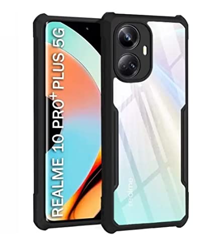 Image of Amazon Brand - Solimo 360 Degree Protection Black Border Back Cover for Realme 10 Pro Plus 5G - Black
