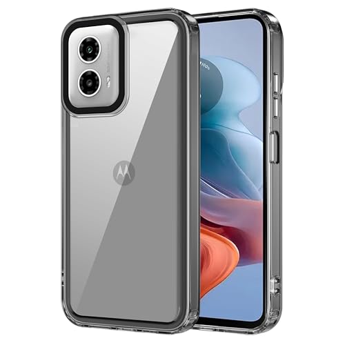 Image of amazon basics Back Case Cover for Motorola Moto G45 5G | Compatible for Motorola Moto G45 5G Back Cover | Case Cover with Camera Protection | (TPU + PC | Translucent Black)