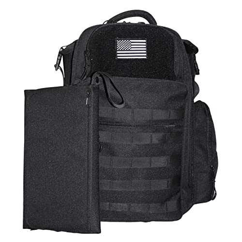 Image of PKB Premium Dad Diaper Bag - Diaper Bag with Changing Station - Baby Diaper Bag for Men - Baby Essentials Waterproof Backpack - Diaper Bag with Insulated Pockets - With Luggage & Stroller Straps