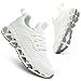 Womens Running Shoes Breathable Mesh Walking Shoes Lace up Tennis Sneakers Fashion Work Sport Gym Cross Trainers White 9.5