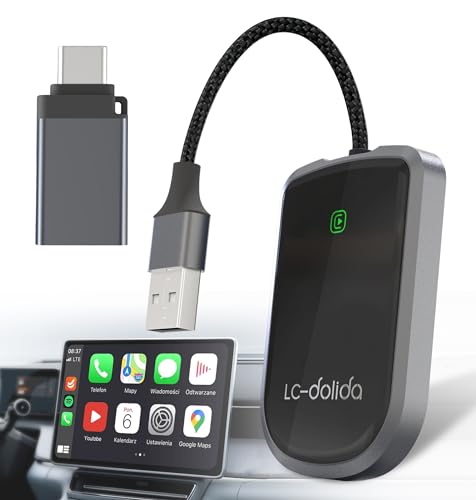 Wireless CarPlay Adapter for Apple, Converts Factory Wired to Wireless CarPlay Stable Fast Connection for Cars from 2017 & for iPhone iOS 10+ Plug & Play Adapter Support Phone Call Siri Control Music