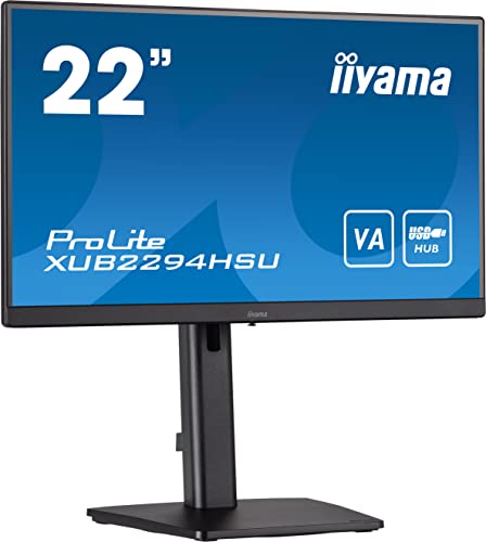 iiyama ProLite XUB2294HSU-B2 54,5cm (21,5") VA LED-Monitor Full-HD (HDMI, DisplayPort, USB3.0) FreeSync, Slim-Line, Höhenverstellung, PIVOT, schwarz – Bild 4