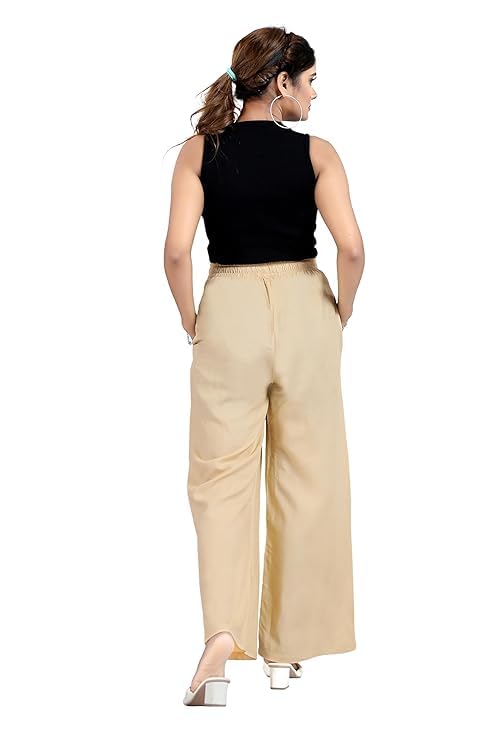Image of Ultra Soft Premium Rayon Cotton Palazzo for Women and Girls, Regular Size, 15 Colours, Available in L, XL, 2XL, 3XL