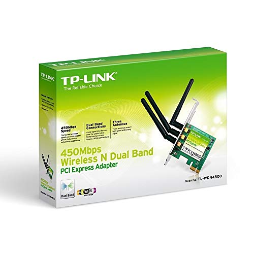 TP-Link TL-WDN4800 - Tarjeta de Red PCI Express N900 (WiFi, 2.4 G 450 Mbps + 5 G 450 Mbps, 3 años de garantía, Alta sensibilidad, PCI-E)
