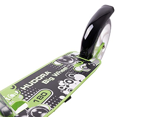 HUDORA Kick Scooter Adult Teen Kid for 8 Years Old with 180mm Big UP Wheels, Adjustable Height, Easy Folding Big Wheels Scooter-Green