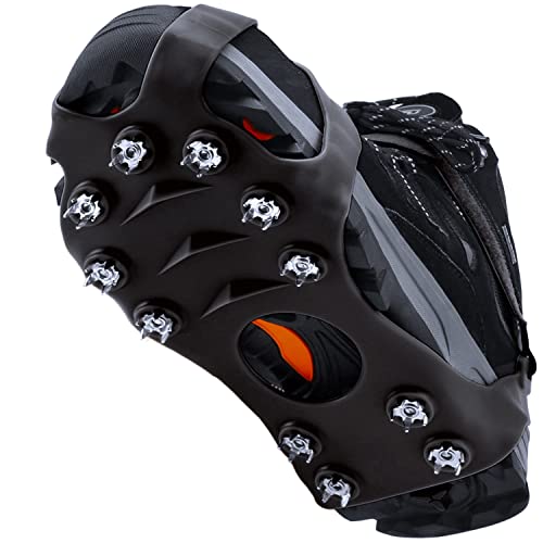 Ceestyle Griffes à Crampon pour Enfant avec 11 Dents, Véritables Pointes en Acier Inoxydable et Silicone Durable, Anti-Slip Crampons de Neige pour la Marche, Randonnée, Alpinisme en Hiver, Mixte Cover
