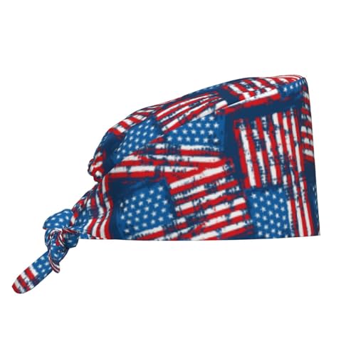Image of Working Cap Scrub Cap with Sweatband Adjustable Unisex Women Tie Back Hat Nurse Surgical Caps