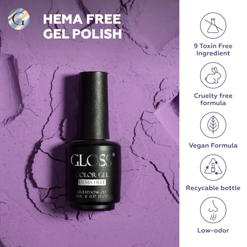 Set de Esmaltes Gel Morados GLOSS 6 Piezas miniatura 5