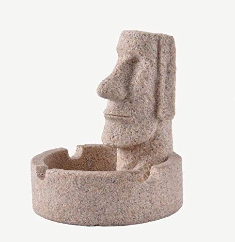 Statue de l'Île de Pâques et cendrier en grès véritable au design haut de gamme - 4