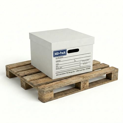 Image of BOX USA File Boxes with Lids and Handles (360-Pack) - File Storage Boxes for Office Supplies, Book Storage, Moving, and Packaging, Fits Letter and Legal Paper, Removable Lid