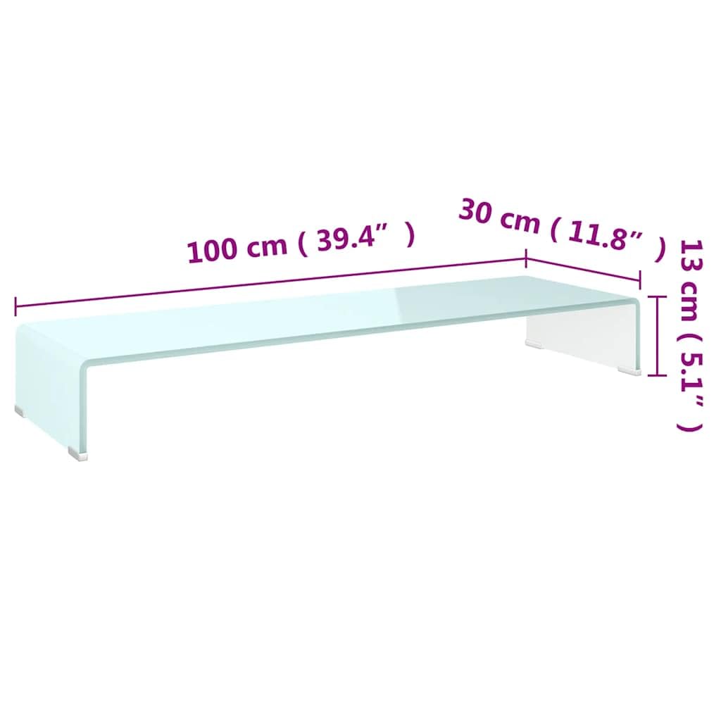 Leasha Rehausseur Écran PC Bureau, Réhausseur d'Écran Support de Moniteur 100x30x13 cm verre vert