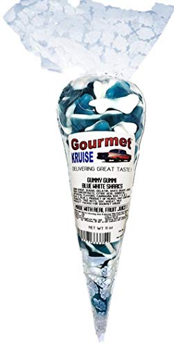 Blue Gummy Sharks (3 Pack) White Belly Gummi miniatura 3