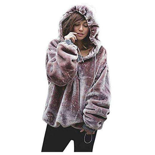 Overdose SuéTer Esponjoso para Mujer Abrigo CáLido Sudadera con Capucha De Manga Larga Sudadera Sudadera con Capucha Sudadera con Capucha De Gran TamañO (S, Púrpura)