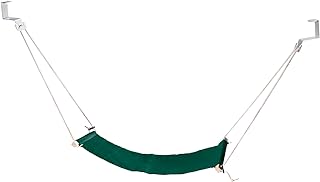 PATIKIL Foot Hammock Under Desk, Adjustable Foot Rest Sling with Hooks Portable Desk Footrest for Airplane Travel Home Office, Dark Green Style 1