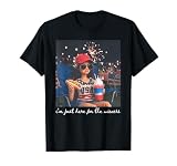 Just Here for The Wieners Funny 4th of July Girl Face Meme T-Shirt