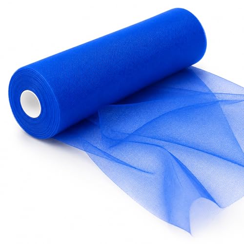 Rollo de tul Orangza 30 cm x 92 m, cinta de tul para decoración de bodas, tela de organza por metros, tela de organza para manualidades, manualidades, arcos, decoración de fiestas (azul oscuro)