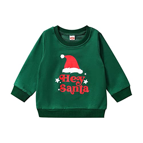 Toddler Baby Christmas Sweatshirt Pullover Boy Girl Xmas Santa Shirt Crewneck Long Sleeve Warm Fall Winter Clothes