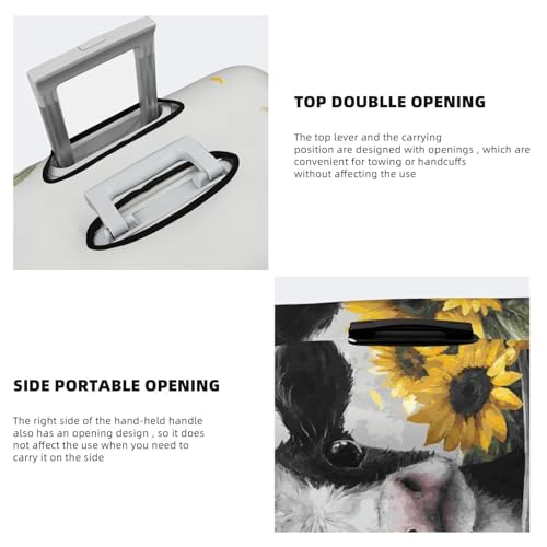 Cute Cow In An Old Metal Tub Elastic Travel Luggage Covers Dustproof Scratch-Resistant Suitcase Protector Fit 22-24 Inch3