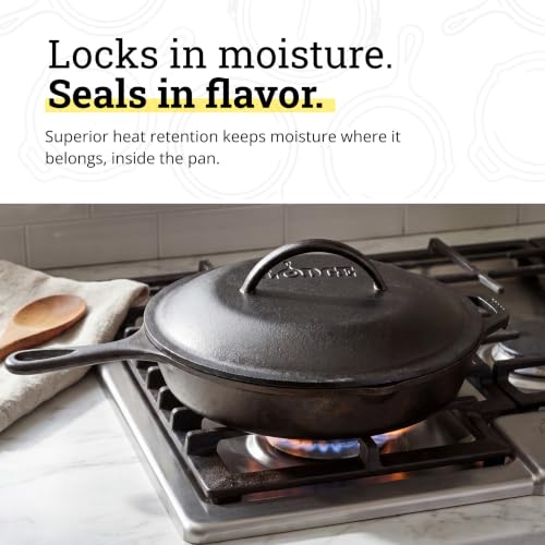 Lodge Pre-Seasoned Cast Iron Lid, Replacement Skillet Cover, 10.25 Inches - image 4