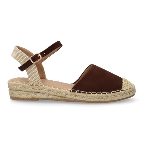 Sandale espadrille compensée en jute léger au style épuré