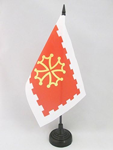 AZ FLAG French Department of Aude Table Flag 5'' x 8'', Department of France Office Decoration 100% Polyester 21 x 14 cm