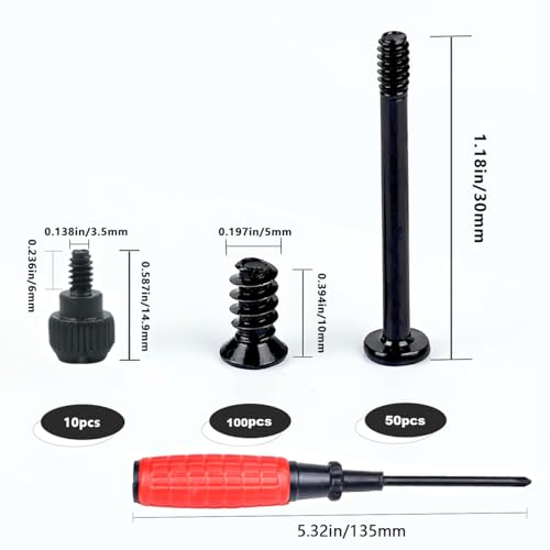 160Pcs Carbon Steel PC Screws,Computer Screws for Liquid Cooler | Carbon Steel Computer Screws Assortment Kit,Includes 10Mm,30Mm PC Case Fan Screw Kit to Secure Liquid Cooler in Desktop