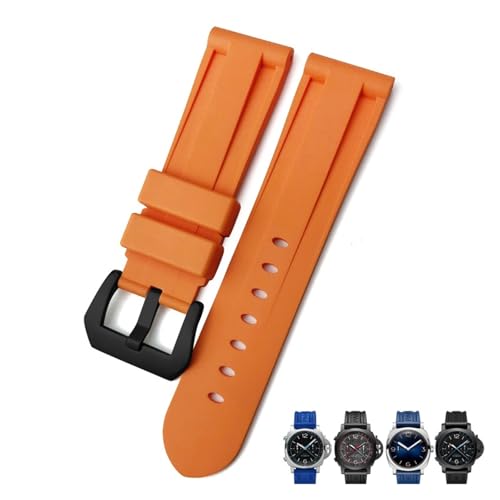 Bracelet de montre en caoutchouc 22 mm 24 mm 26 mm sport étanche camouflage orange