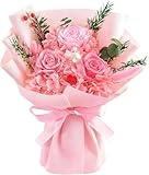 Gnifot Preserved Flowers Bouquet, Flowers for Delivery,Handmade Pink Rose Bouquets Lasting 3-5 Years, Luxury Gift Box,Birthday Flowers Gifts for Women Mom Grandma Wife Friends