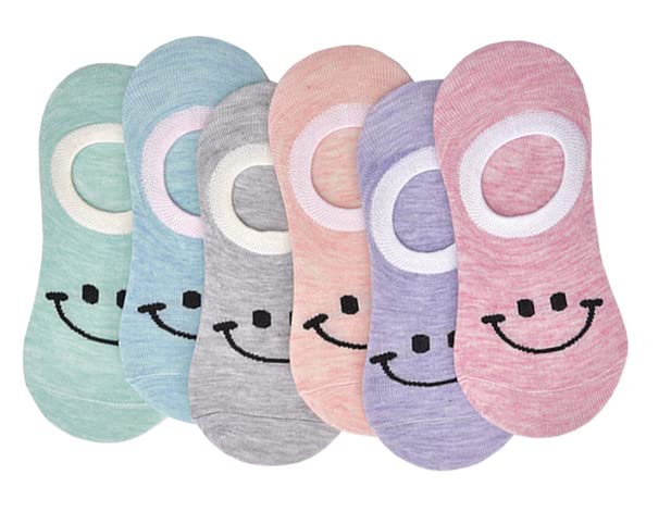 AKADOBaby Cotton Low Cut Socks No Show Loafer New Born Baby Boys and Baby Girls Multi-Design 0-1 Years Multicolor Pack of 6