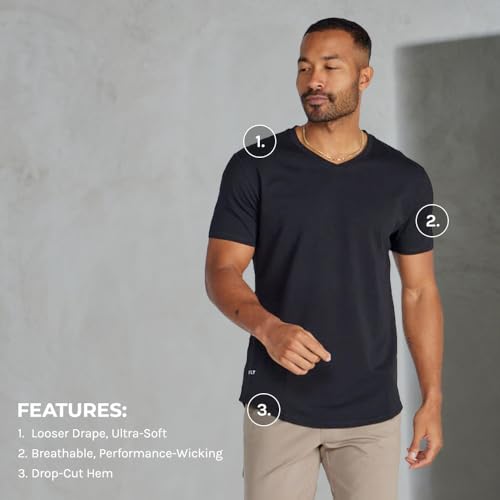 BYLT Men's Drop-Cut V-Neck – Plain Tshirts for Men – Soft Polyester, Cotton, Spandex – Moisture Wicking, Wrinkle Resistant3